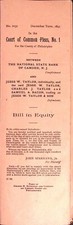 1891 Philadelphia Court of Common Pleas Bill in Equity Bank vs Taylor Document picture