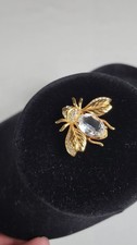 Signed Swarovski Large Crystal Bee Pin Brooch Retired picture