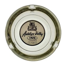 Vintage Glass Marketing Ashtray / Antelope Valley Inn / Lancaster California CA picture