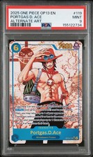 2025 ONE PIECE OP13-CARRYING ON HIS WILL 119 PORTGAS D. ACE ALTERNATE ART PSA 9 picture
