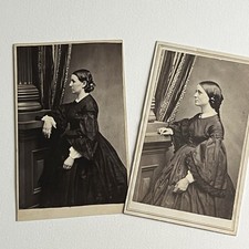 Antique CDV Photograph Beautiful Young Woman Women Lewiston ME Civil War Era picture