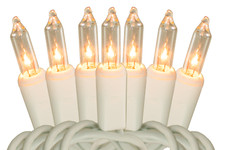 Clear White Wire Christmas Lights Steady Incandescent Mini Light 50 Bulbs 25FT picture