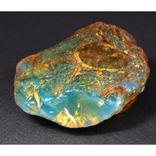 Real orange blue rough specimen Dominican amber 44mm picture