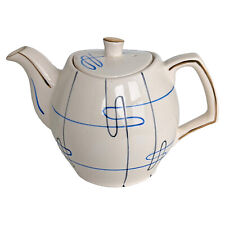 Mid-Century Modern Gibsons ATOMIC SQUIGGLE Staffordshire Tea Pot w/ Gold Accents picture