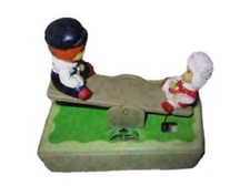 Ed's Variety Store Vintage Rare Motion Active Seesaw Wind Up Music Box with Chil picture