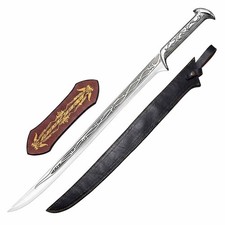Handmade Thranduil's Elven Stainless Steel Sword with Leather Sheath Wall Mount picture