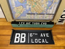 NY NYC SUBWAY ROLL SIGN BB 6TH AVENUE LOCAL UPTOWN MANHATTAN TRIBECA CENTRAL PK picture