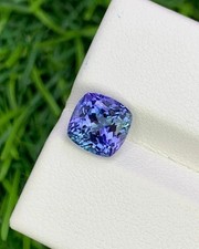 10 Ct + Extremely Rare Natural Blue Tanzanite Cushion Certified Loose Gemstone picture