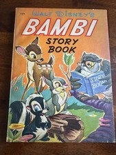 1942 Walt Disney BAMBI Story Book Vintage Children's Picture Book Illustrations picture
