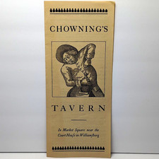 Vintage Chowning’s Tavern Menu Colonial Williamsburg VA Historic Market Square picture