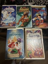 Vintage Walt Disney VHS Lot of 5 Cinderella Tarzan Little Mermaid Snow White picture