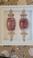 VTG Dillard's Trimmings Glass Christmas Ornaments Red & Gold As Is picture