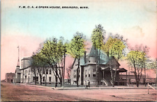 Brainerd Minnesota YMCA & Opera House Dirt St. View Vintage c. 1910 Postcard picture