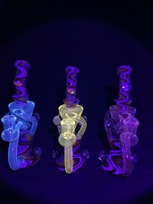 hand-blown glass hookah for oil rig with color printing,recycle,14mm joint,wigwa picture