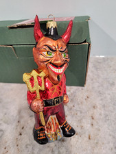SLAVIC TREASURES Red Devil Debut 1998-2002 Halloween Ornament blown glown MIB picture