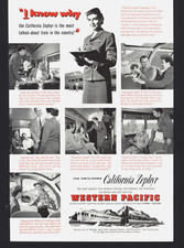 1956 WESTERN PACIFIC CALIFORNIA ZEPHYR ZEPHYRETTE NELLIE O'GRADY MAG PRINT AD picture