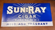 Vintage 1930s Cigar Poster Sun-Ray Tobacco Window Sign NOS Original Unused picture