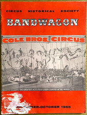 1965 Sept/Oct CIRCUS HISTORICAL SOCIETY: BANDWAGON vintage magazine COLE BROS. picture