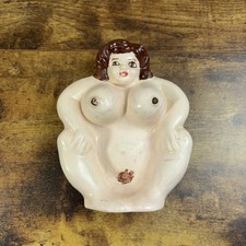 Vintage Mid-Century Novelty Risque Naked Nude Lady Ceramic Ashtray MCM picture