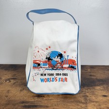 Vintage New York World's Fair 1964-65 Official Vinyl Zippered Bag | Made In USA picture
