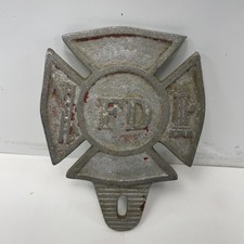 FIRE DEPT. License Plate TOPPER PLAQUE  3 1/2