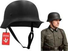 Black German WW2 Helmet, Military Costume Accessory picture