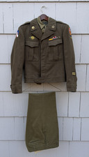 WW2 US Army Wool Uniform: 36R M-1944 Ike Jacket, Shirt, Pants -75th, ADSEC patch picture