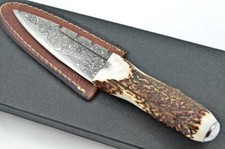 A Handmade Genuine Stag Horn Handle Damascus Steel Sgian Dubh Made in Sheffield picture