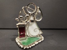 Whimsical Stained Glass Angel Figurine With Golf Clubs picture