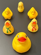 Vintage Yellow Rubber Ducks Lot Of 6 All In Good Condition picture