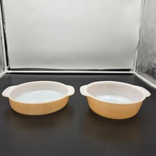 Fire King Peach Lustre 1.5 qt Casserole and 8
