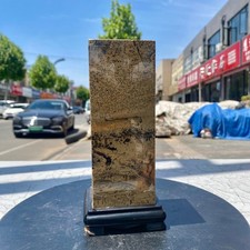 3.3LB Four sided pillar Chinese Dendritic Limestone Picture Stone Guohua - Rare picture