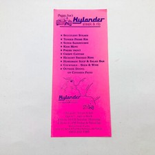 Peggy Sue's Hylander Steak & Rib Brochure 1990's Eureka Springs AR Brochure picture