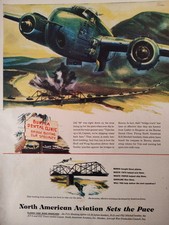 1945 LIFE Ads WWII North American Aviation Bridge Busting Bombers INTERNATIONAL picture