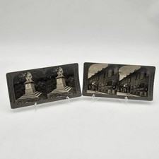 Austrian Composer Stereoview Lot Of 2: Mozart's House, Schubert Monument Austria picture