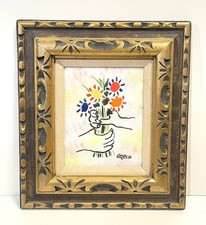 Vintage Max Karp Enamel on Copper After Picasso's Bouquet Wall Art Framed picture