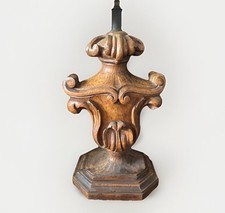 French Lamp 18-19th Century Solid Carved Wood Architectural Fragment ￼ picture
