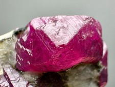 57 Ct EXTRAORDINARY  Full Terminated Top Ruby Pyramid Shape Crystal On Matrix picture