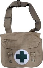 WWI Vintage Soviet Military Medical Shoulder Messenger Bag Khaki Canvas Bag USSR picture
