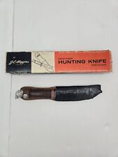 Vintage J.C. Higgins Fixed Blade Hunting Knife w/Carved Bear Head On The Butt picture