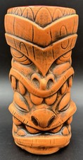 Kanuha Tiki Mug Munktiki Steven Grice Orange Glaze 7 Inches Tall 2019 picture