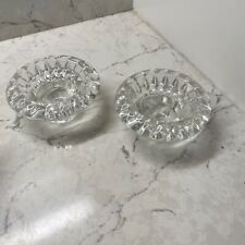 Kig Group Universal Round Clear Crystal Cut Glass Decorative Candle Holder Pair picture