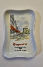 Vintage GDA Limoges France Porcelain Fouquet's Paris Trinket Dish 1950s picture