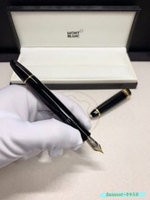 Montblanc Meisterstück 146 Black Gold Trim Fountain Pen With Gift Box picture