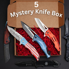 5 Knives Mystery Box, Randomized Assortment Of Brand New Knives, Pocket Knife picture