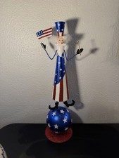 PIER 1 ONE Patriotic 4th of July Americana Uncle Sam Metal Kinetic Vintage RARE picture