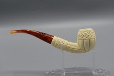H ege Ornate  Full Bent Pipe New-block Meerschaum Handmade  New W Case#19 picture