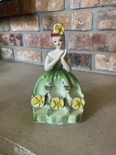 2004-F MISS PRETTY FACE PORCELAIN FIGURINE VTG SHAFFORD LIPSTICK HOLDER 6'' picture
