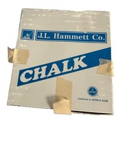 Vntg White Dustless Chalk  J. L. HAMMETT Co 120 Pc. Box FRANCE picture