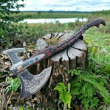 Custom Hand Forged God Of War Kratos Axe With Sheath picture